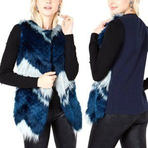 Bar III Faux-Fur Patchwork Vest NWT